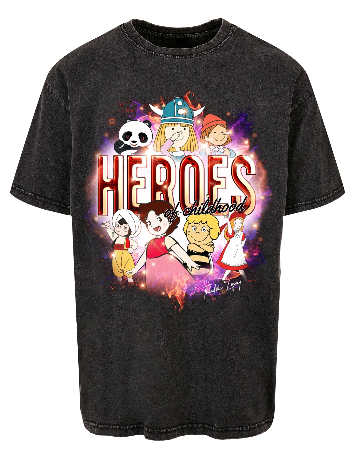 Heroes | Thunder's Legacy | Acid Washed Oversize Tee