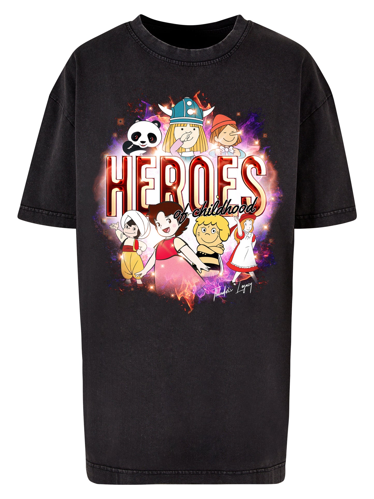 Heroes | Thunder's Legacy | Acid Washed Oversize Tee