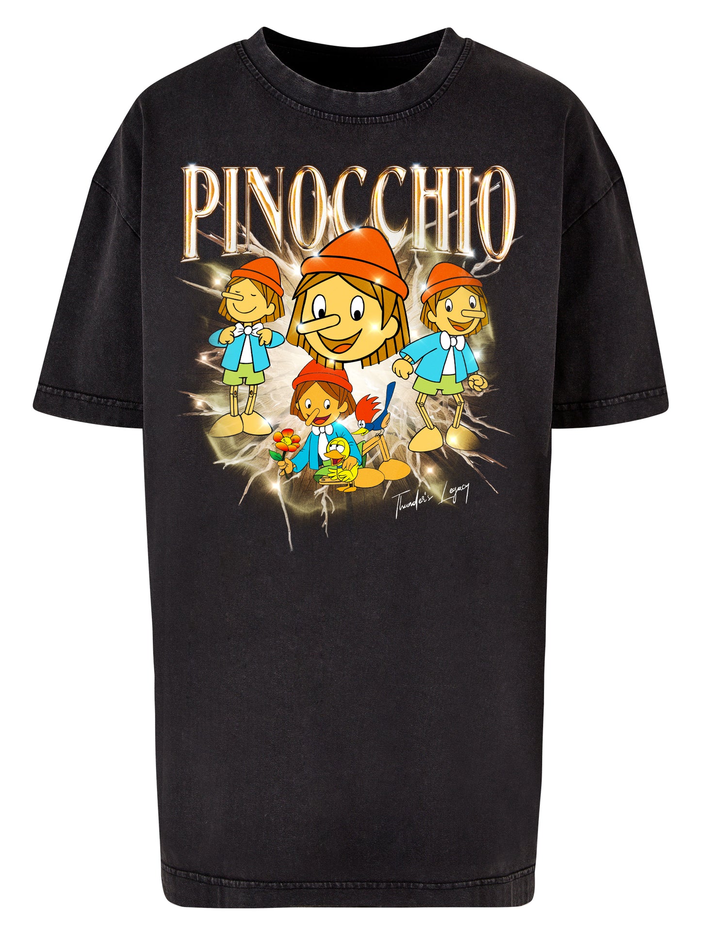 Pinocchio | Thunder's Legacy | Acid Washed Oversize Tee