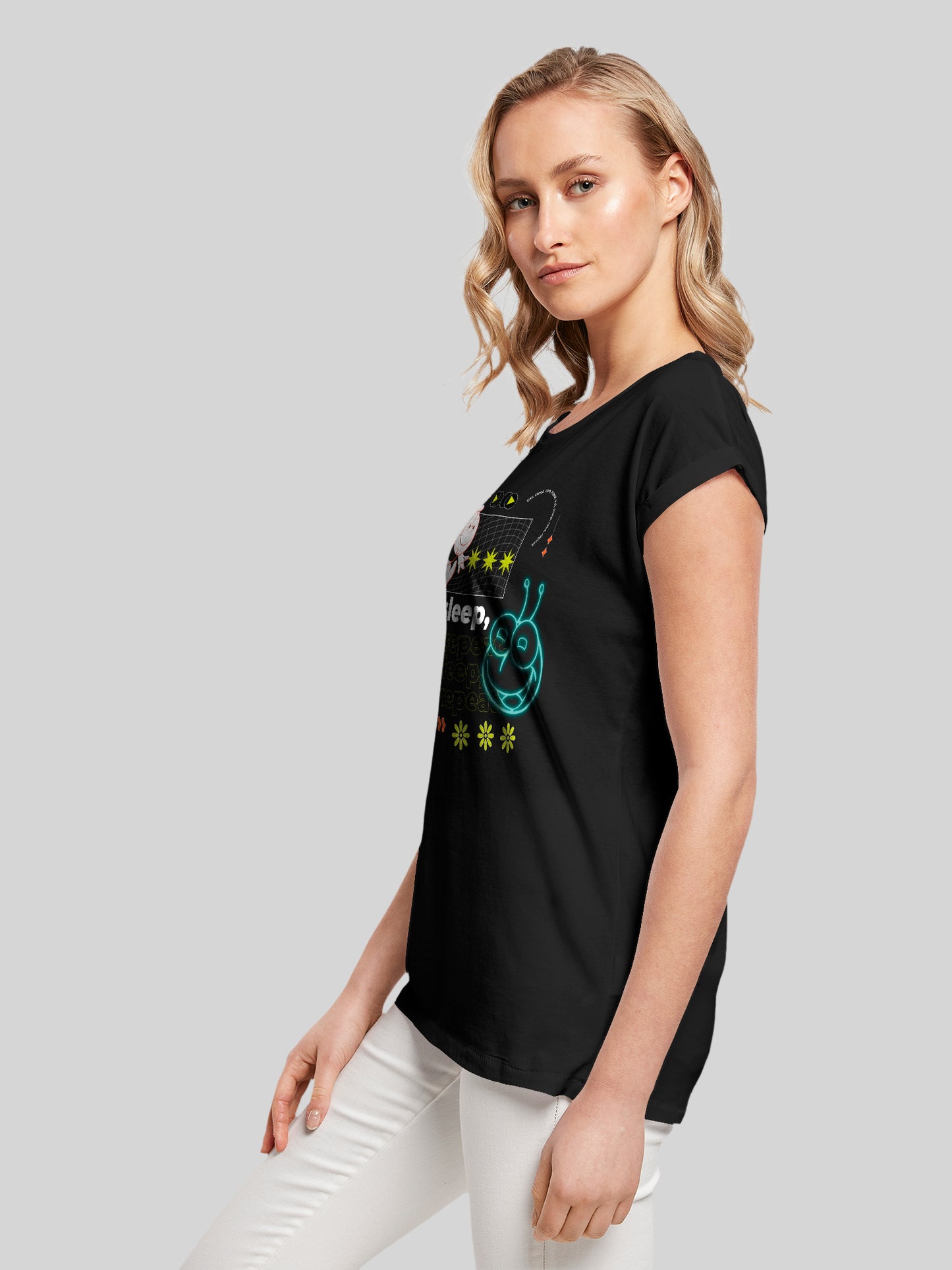 Die Biene Maja Eat Sleep Rave Repeat | Heroes of Childhood | Girls Basic Tee