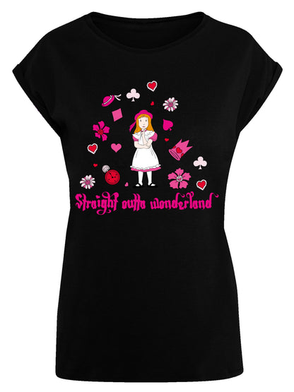 Alice im Wunderland Straight Outta Wonderland | Heroes of Childhood | Girls Basic Tee