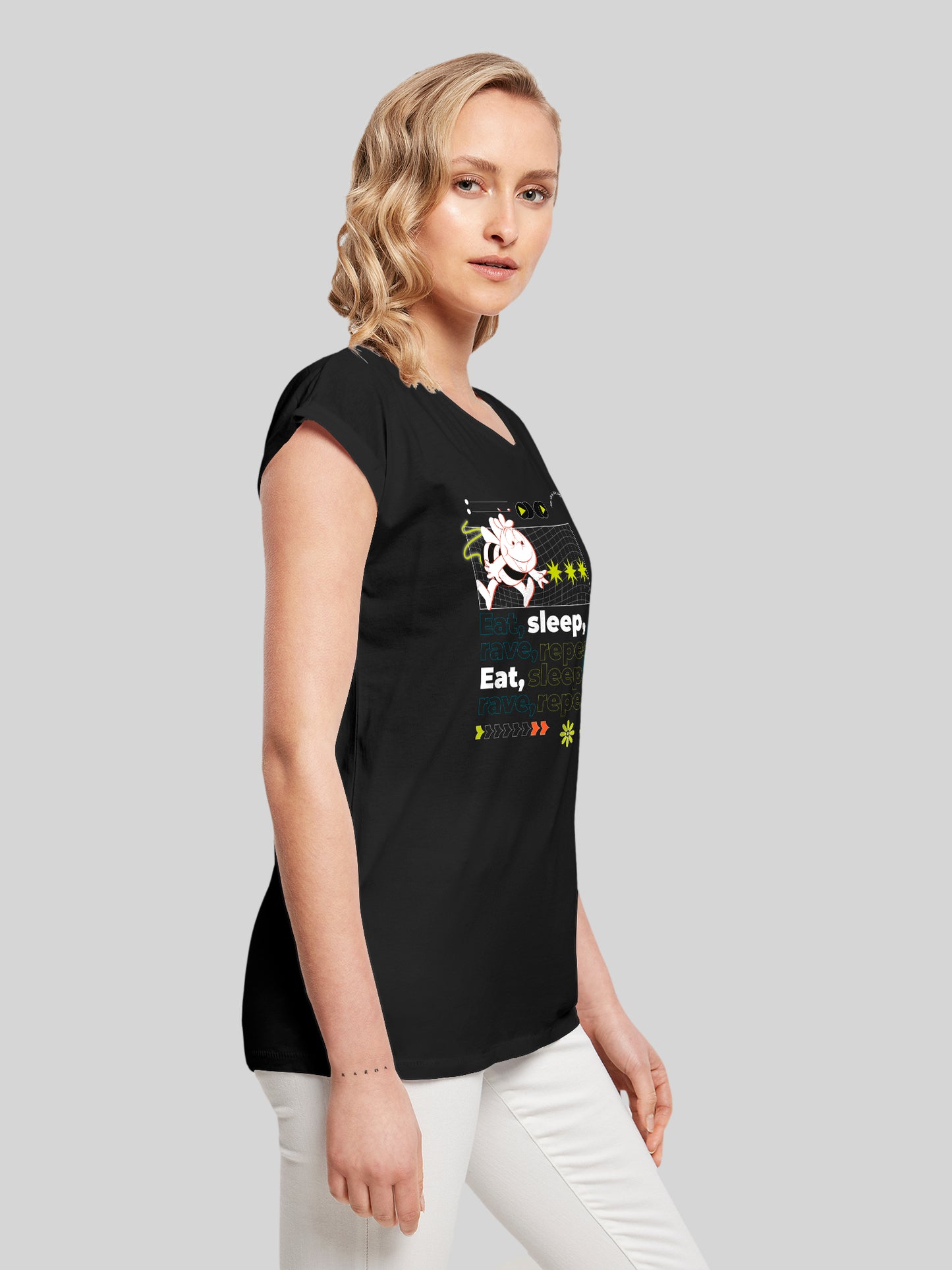 Die Biene Maja Eat Sleep Rave Repeat | Heroes of Childhood | Girls Basic Tee