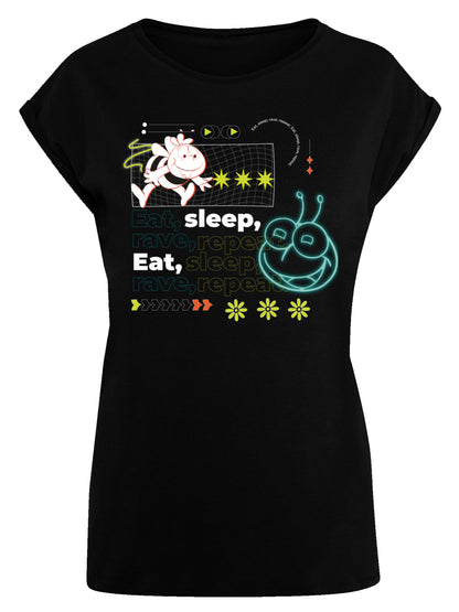 Die Biene Maja Eat Sleep Rave Repeat | Heroes of Childhood | Girls Basic Tee