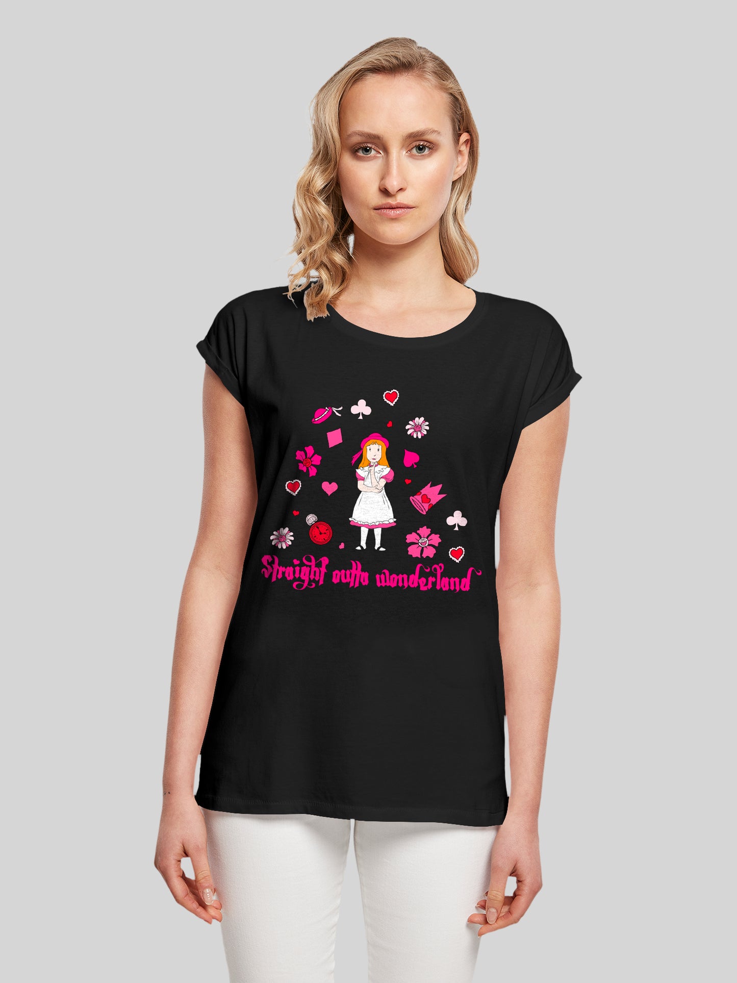 Alice im Wunderland Straight Outta Wonderland | Heroes of Childhood | Girls Basic Tee