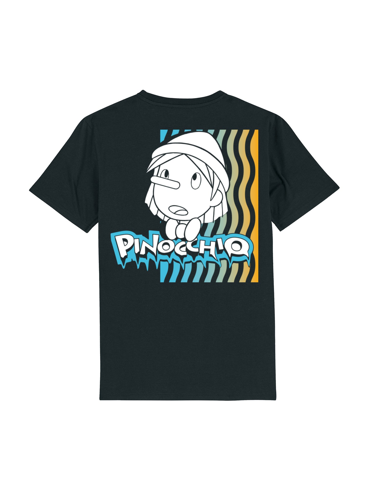 Pinocchio Kopf Unisex T-Shirt mit Backprint
