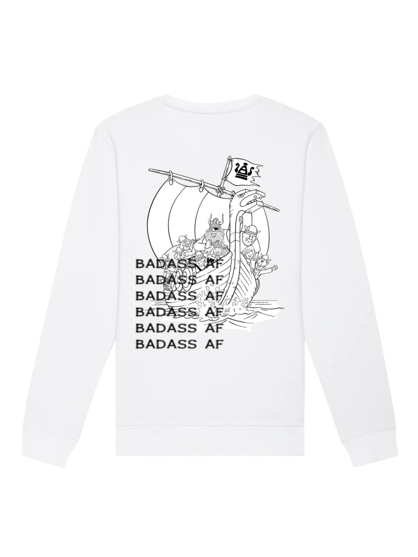 Wickie BADASS AF Sweatshirt mit Backprint