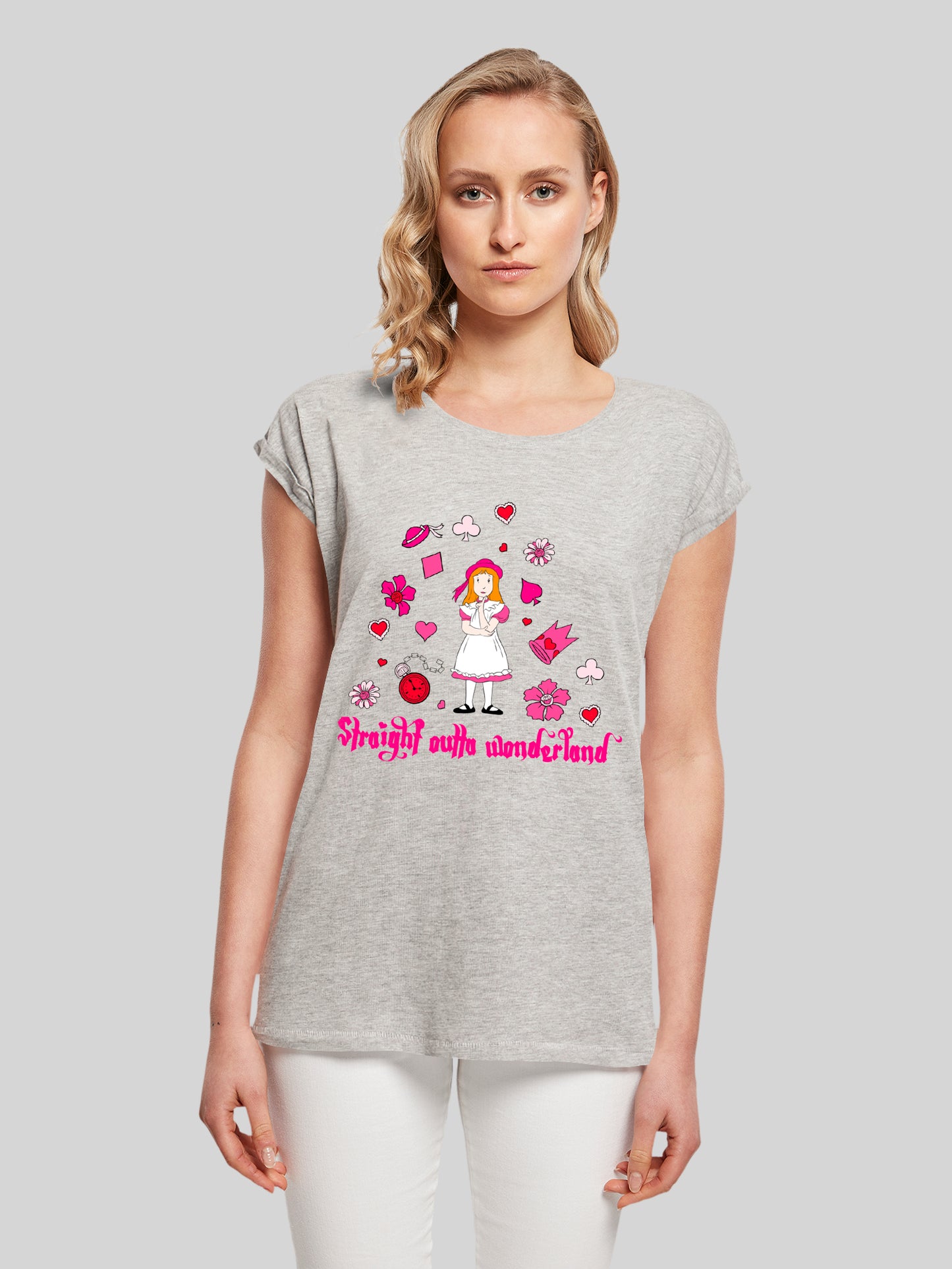 Alice im Wunderland Straight Outta Wonderland | Heroes of Childhood | Girls Basic Tee