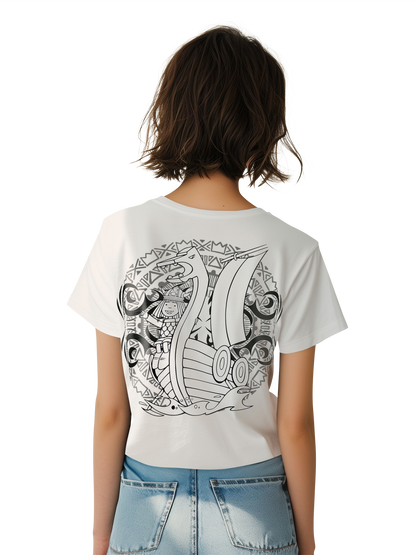 Wickie Logo Damen T-Shirt mit Backprint