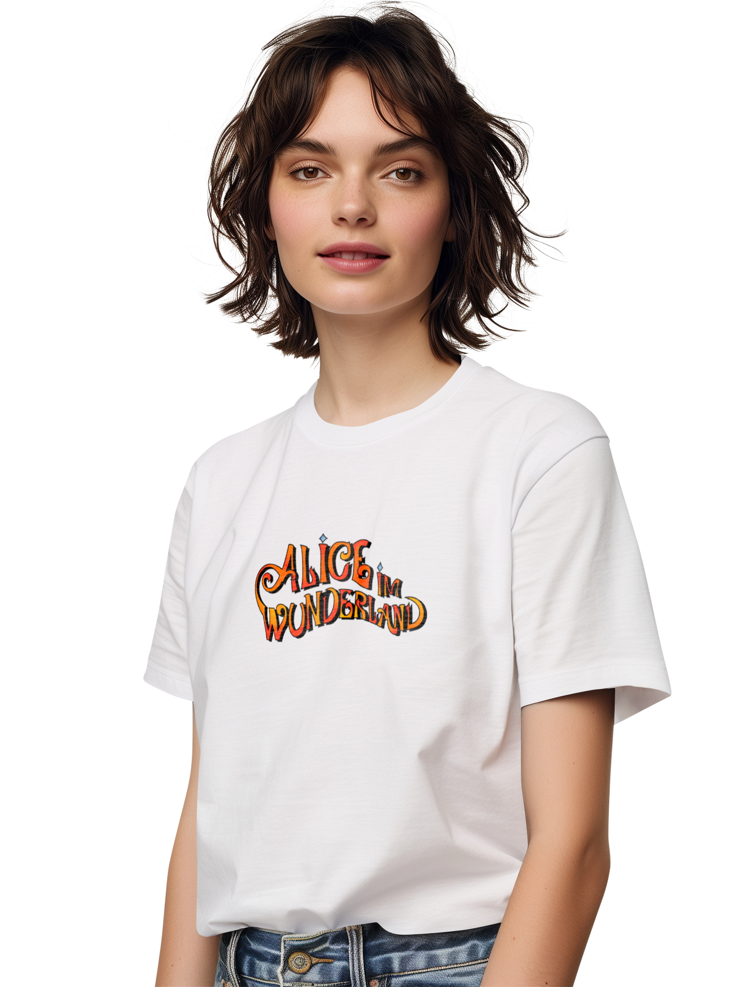 Alice im Wunderland Schriftzug Damen T-Shirt