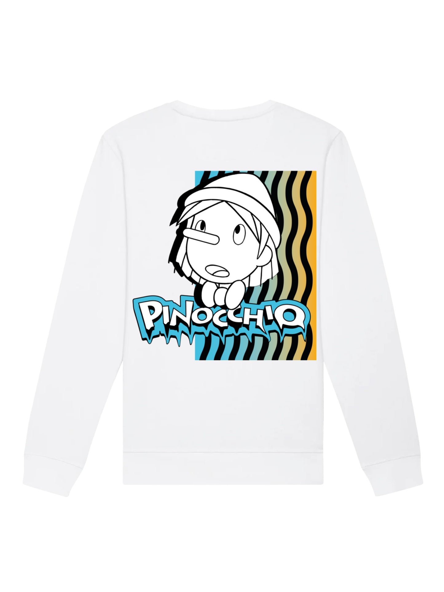 Pinocchio Kopf Unisex Sweatshirt mit Backprint