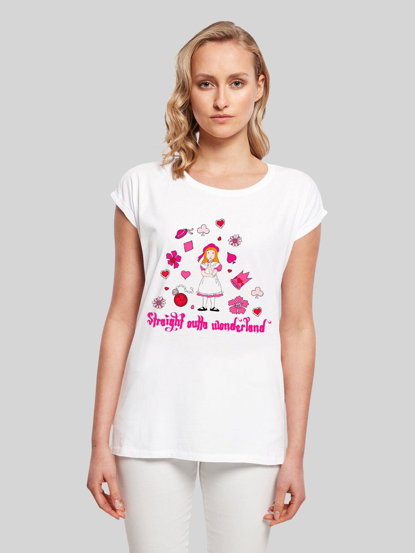 Alice im Wunderland Straight Outta Wonderland | Heroes of Childhood | Girls Basic Tee