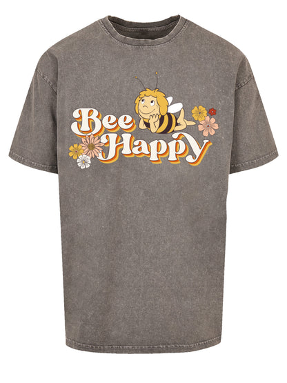 Maja | Bee Happy | Acid Washed Oversize Tee