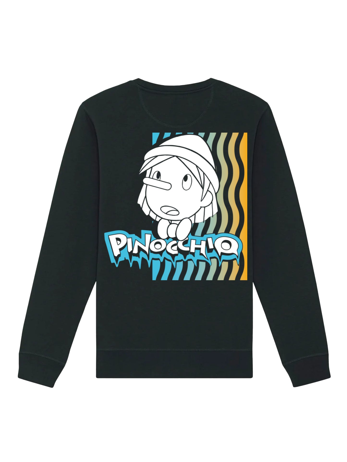 Pinocchio Kopf Unisex Sweatshirt mit Backprint