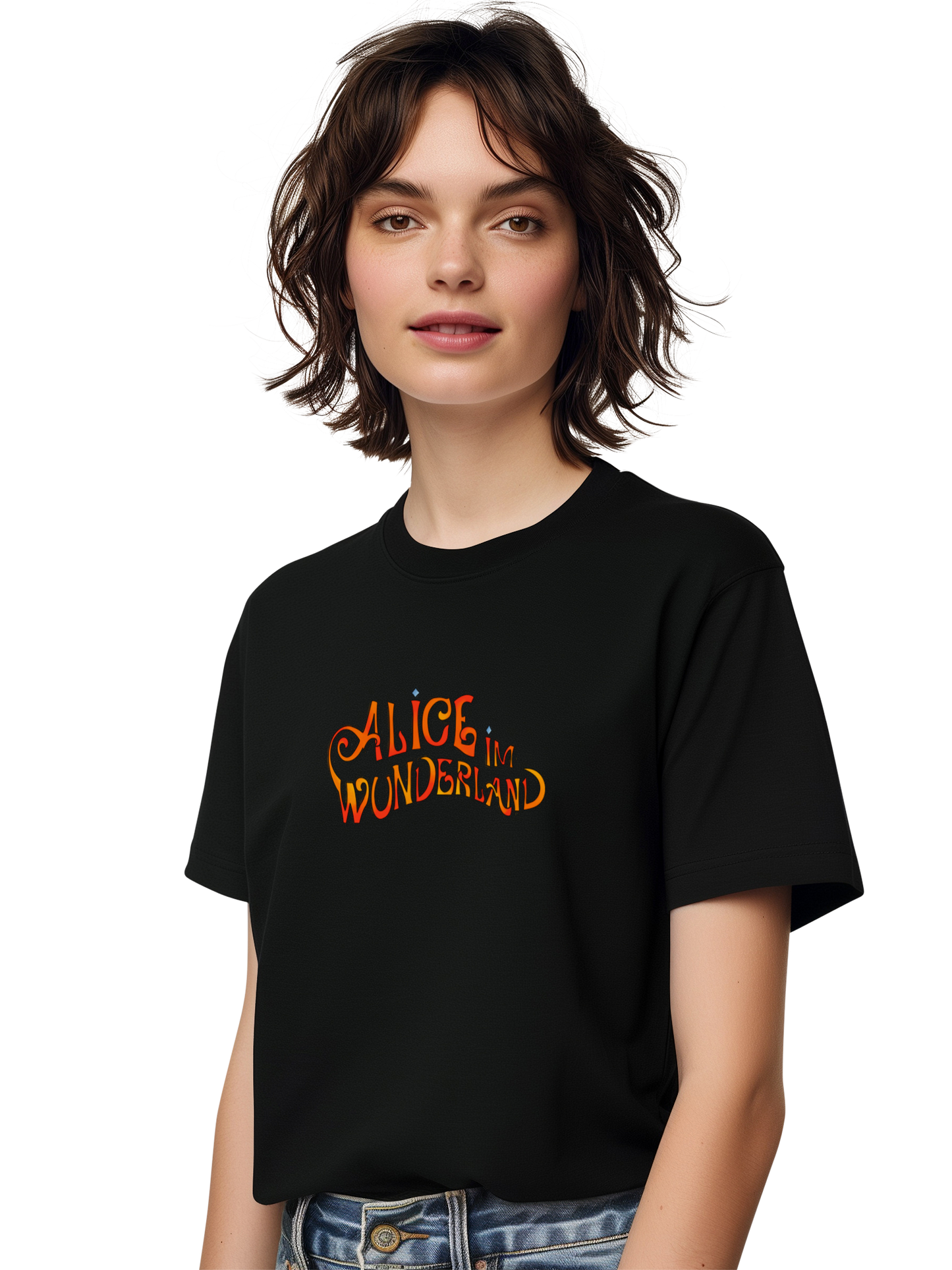 Alice im Wunderland Schriftzug Damen T-Shirt