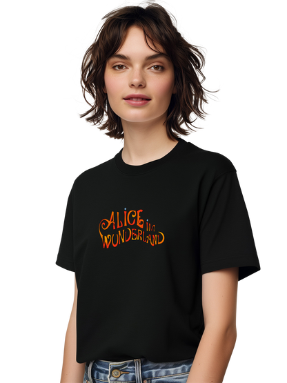 Alice im Wunderland Schriftzug Damen T-Shirt