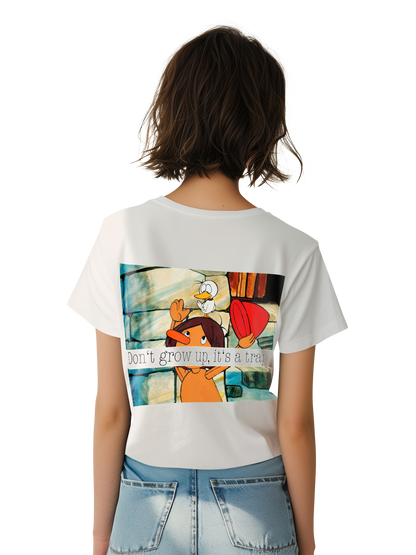 Pinocchio LOGO Kopf Damen T-Shirt mit Backprint